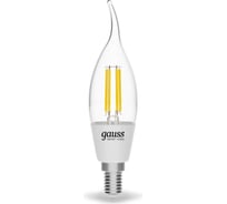 Умная Wi-fi филаментная лампочка Gauss, Smart Light DIM E14 CF35 4,5 Вт 2700-6500K, диммируемая, управление голосом/смартфоном 1260112