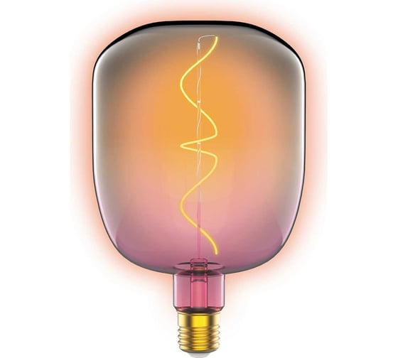 Лампа LED Gauss Filament Flexible V140-DC Pink-Clear E27 5W 200lm 1800K 140х200mm 1/6 1010802105