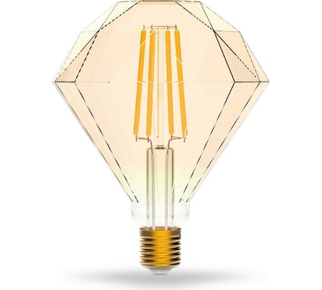 Умная Wi-fi филаментная лампочка Gauss, Smart Light ССТ DIM E27 Diamond 7 Вт 2700-6500K, диммируемая с изменением температуры, управление голосом/смартфоном 1370112