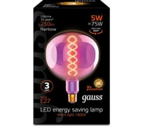 Лампа LED Gauss Filament G150CR Rainbow E27 5W 250lm 1800K 150х220mm 1/6 1007802103