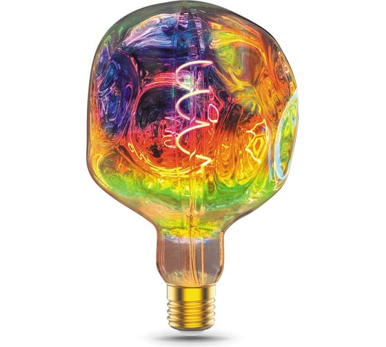 Лампа Gauss LED Filament G150CR Rainbow E27 5W 250lm 1800K 150х220mm 1007802103