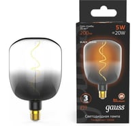 Лампа LED Gauss Filament V140-DC Black-Clear 5W E27 200lm 1800K 140х204mm 1/6 1008802105