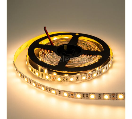 Светодиодная лента Eleganz LUX 5050 60 LED 14.4W/M 12V теплая 3000К IP20 EL-LS-14WW 1