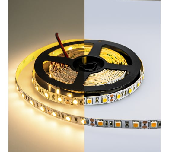 Светодиодная лента Eleganz LUX 5050 60 LED 14.4W/M 12V теплая 3000К IP20 EL-LS-14WW