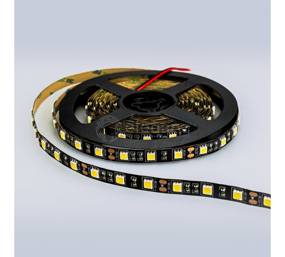 Светодиодная лента Eleganz LUX 5050 60 LED 14.4W/M 12V холодная 6000К ЧЕРНАЯ ОСНОВА 9007