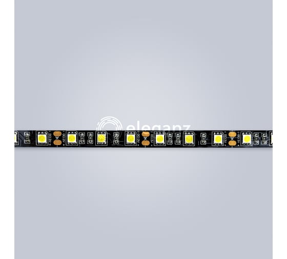 Светодиодная лента Eleganz LUX 5050 60 LED 14.4W/M 12V холодная 6000К ЧЕРНАЯ ОСНОВА 9007