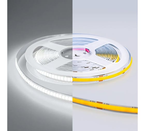 Светодиодная лента Eleganz Standard COB 10Вт, 12В, 252 диода, 100Лм/Вт, Холодная 6000К ширина 8мм 990093