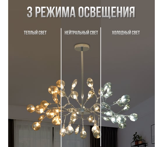 Люстра подвесная Балтийский светлячок белая, 45 рожков LP-10005