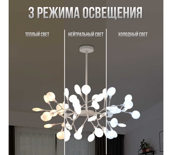 Люстра подвесная Балтийский светлячок золотая с прозрачными плафонами, 45 рожков LP-10006
