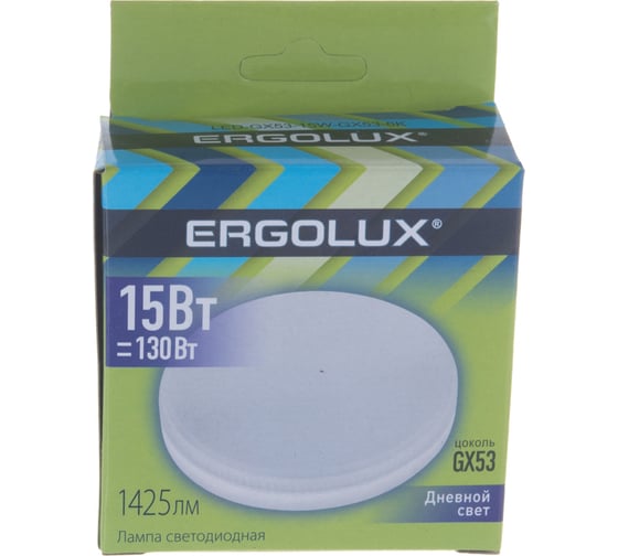 Светодиодная лампа Ergolux LED-GX53-15W-GX53-6K 15Вт, GX53, 6500К, 180-240В 14240