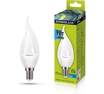 Светодиодная лампа Ergolux LED-CA35-9W-E14-4K свеча на ветру, 9Вт, E14, 4500K, 180-240В 14227