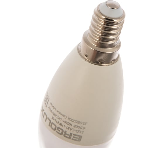Светодиодная лампа Ergolux LED-CA35-11W-E14-6K свеча на ветру, 11Вт, E14, 6500K, 180-240В 14234