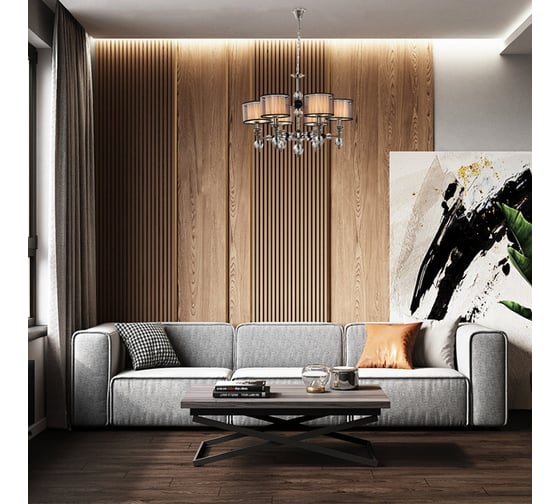 Подвесная люстра Lumien Hall МОНЕЛЬЯ LH1054/6H-NK-WT