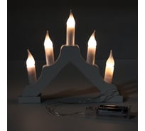 Гирлянда-горка Свечи SHLights 20,5х17см на белой деревянной подставке BIE1105