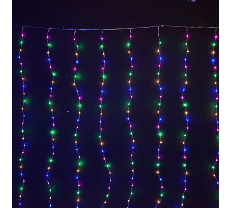 Гирлянда Занавес-водопад SHLights 400 мини-светодиодов, разноцветный, пульт ДУ CLLDM400M-C-6V-RC