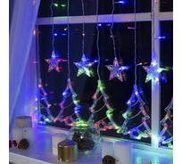 Гирлянда-бахрома Luazon DECOR, Елки, IP20, ширина 2.4 м, высота 0.9 м, Н.С. LED-138-220V, 8 режимов, МУЛЬТИ 2361709