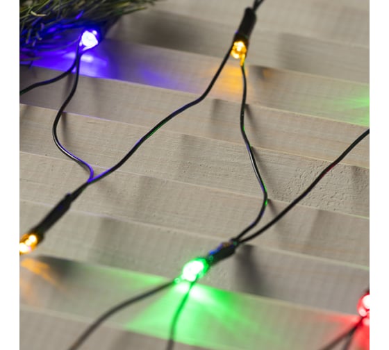 Гирлянда-сеть Luazon ECO, IP20, ширина 1.6 м, высота 1.6 м, Н.Т. LED-144-220V, контроллер 8 режимов, МУЛЬТИ 1585741