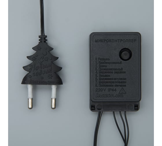 Гирлянда-сеть Luazon ECO, IP20, ширина 1.6 м, высота 1.6 м, Н.Т. LED-144-220V, контроллер 8 режимов, МУЛЬТИ 1585741