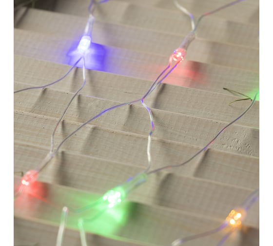 Гирлянда-сеть Luazon ECO, IP20, ширина 1.6 м, высота 1.6 м, Н.С. LED-144-220V, контроллер 8 режимов, МУЛЬТИ 1585744