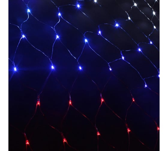 Гирлянда-сеть Luazon Флаг России ECO, IP20, ширина 1.6 м, высота 1.6 м, Н.С. LED-144-220V, ТРИКОЛОР 1585762 1