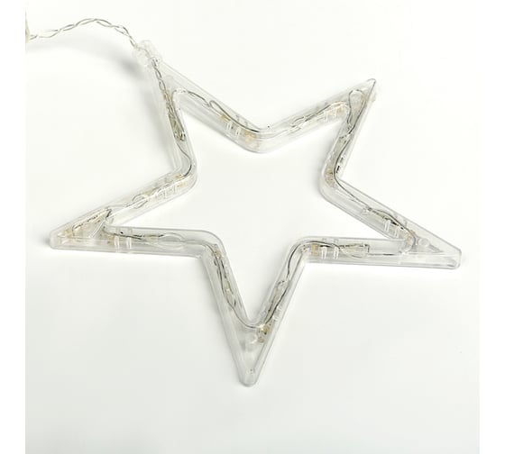 Гирлянда-бахрома Luazon DECOR, Звезды, IP20, ширина 2.4 м, высота 0.9 м, Н.С. LED-138-220V, 8 режимов, БЕЛЫЙ 2361701