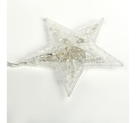 Гирлянда-бахрома Luazon DECOR, Звезды, IP20, ширина 2.4 м, высота 0.9 м, Н.С. LED-138-220V, 8 режимов, БЕЛЫЙ 2361701