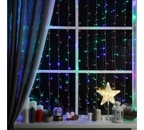 Гирлянда Luazon ЗАНАВЕС ECO, IP20, УМС вилка, ширина: 2 м, высота: 1.5 м, Н.С. LED-360-220V, 8 режимов, МУЛЬТИ 1080461