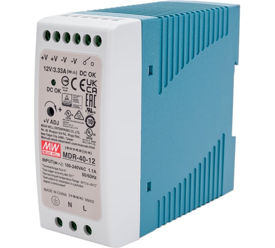Источник питания Mean Well AC/DC MDR-40-12 Т00252355