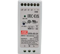 Источник питания Mean Well AC/DC DRA-60-24 60Вт Т02280815