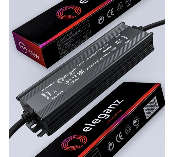 Блок питания Eleganz 12V 150W герметичный IP67 1191 1