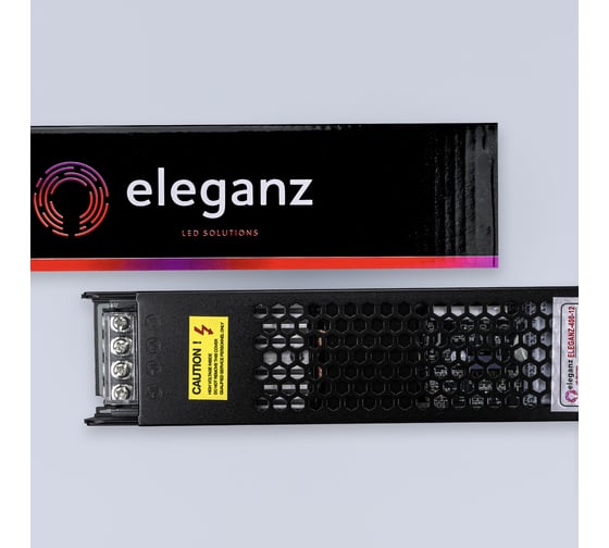 Блок питания Eleganz 12V 400W негерметичный узкий без вентилятора 290x63x29 IP44 1133
