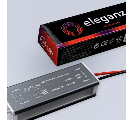 Блок питания Eleganz 12V 15W герметичный IP67 1105