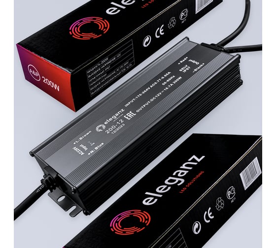 Блок питания Eleganz 12V 200W герметичный IP67 1192