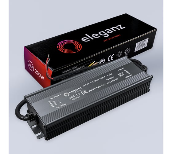 Блок питания Eleganz 12V 200W герметичный IP67 1192