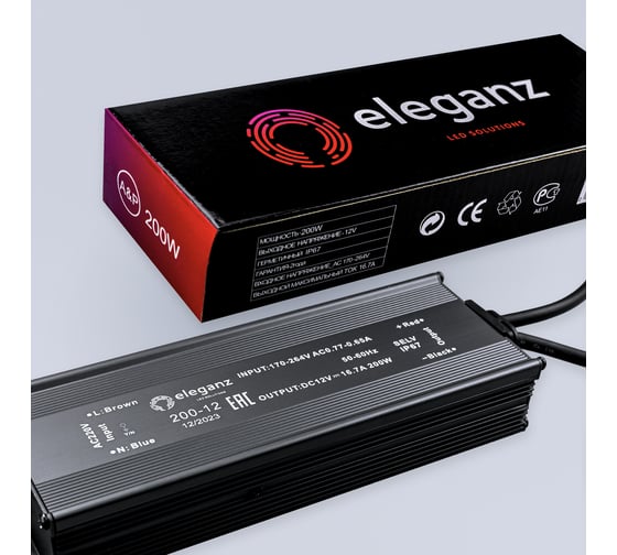 Блок питания Eleganz 12V 200W герметичный IP67 1192