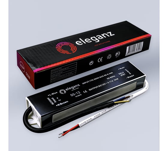 Блок питания Eleganz 12V 50W герметичный IP67 1116