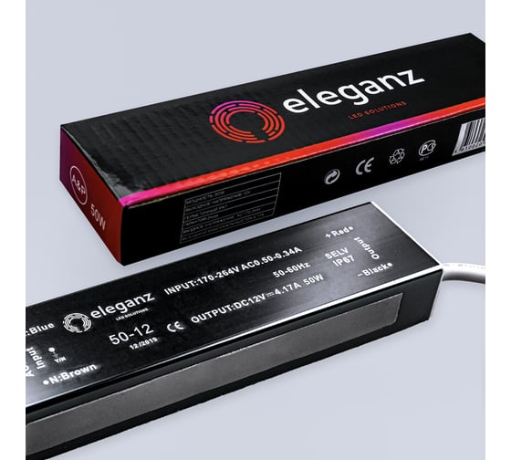 Блок питания Eleganz 12V 50W герметичный IP67 1116