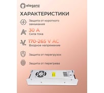 Блок питания Eleganz 12V 350W негерметичный узкий IP20 1112