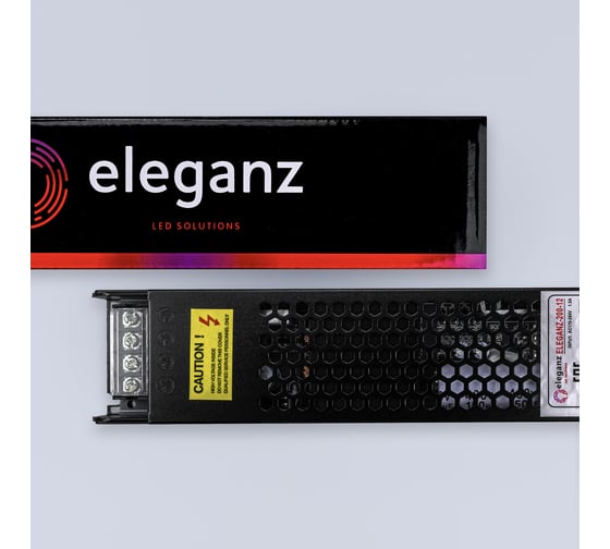 Блок питания Eleganz 12V 200W негерметичный СВЕРХУЗКИЙ IP20 1107