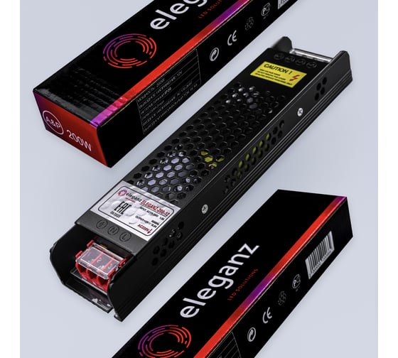 Блок питания Eleganz 12V 200W негерметичный СВЕРХУЗКИЙ IP20 1107