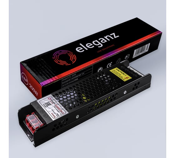 Блок питания Eleganz 12V 200W негерметичный СВЕРХУЗКИЙ IP20 1107