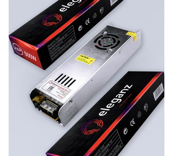 Блок питания Eleganz 12V 500W негерметичный узкий IP20 1115 1