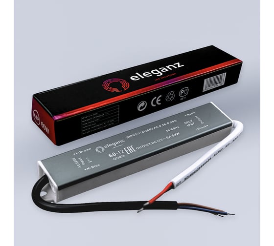 Блок питания Eleganz 12V 60W герметичный IP67 1117