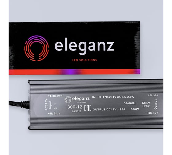 Блок питания Eleganz 12V 300W герметичный IP67 1188