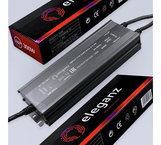 Блок питания Eleganz 12V 300W герметичный IP67 1188