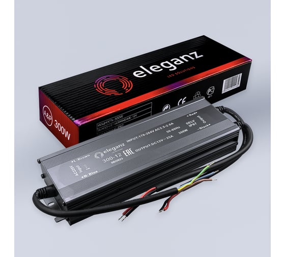 Блок питания Eleganz 12V 300W герметичный IP67 1188