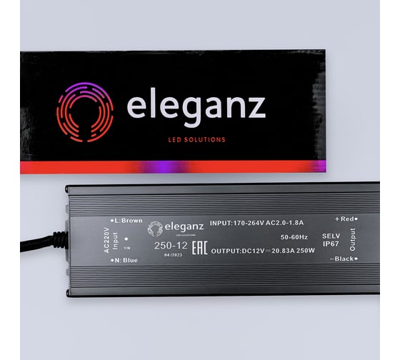 Блок питания Eleganz 12V 250W герметичный IP67 1189