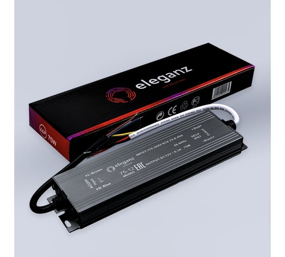 Блок питания Eleganz 12V 75W герметичный IP67 1119