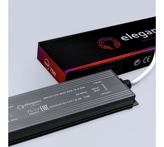 Блок питания Eleganz 12V 75W герметичный IP67 1119
