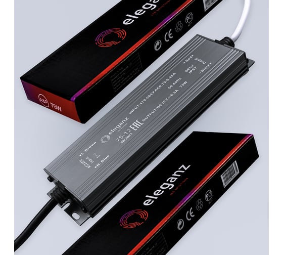 Блок питания Eleganz 12V 75W герметичный IP67 1119